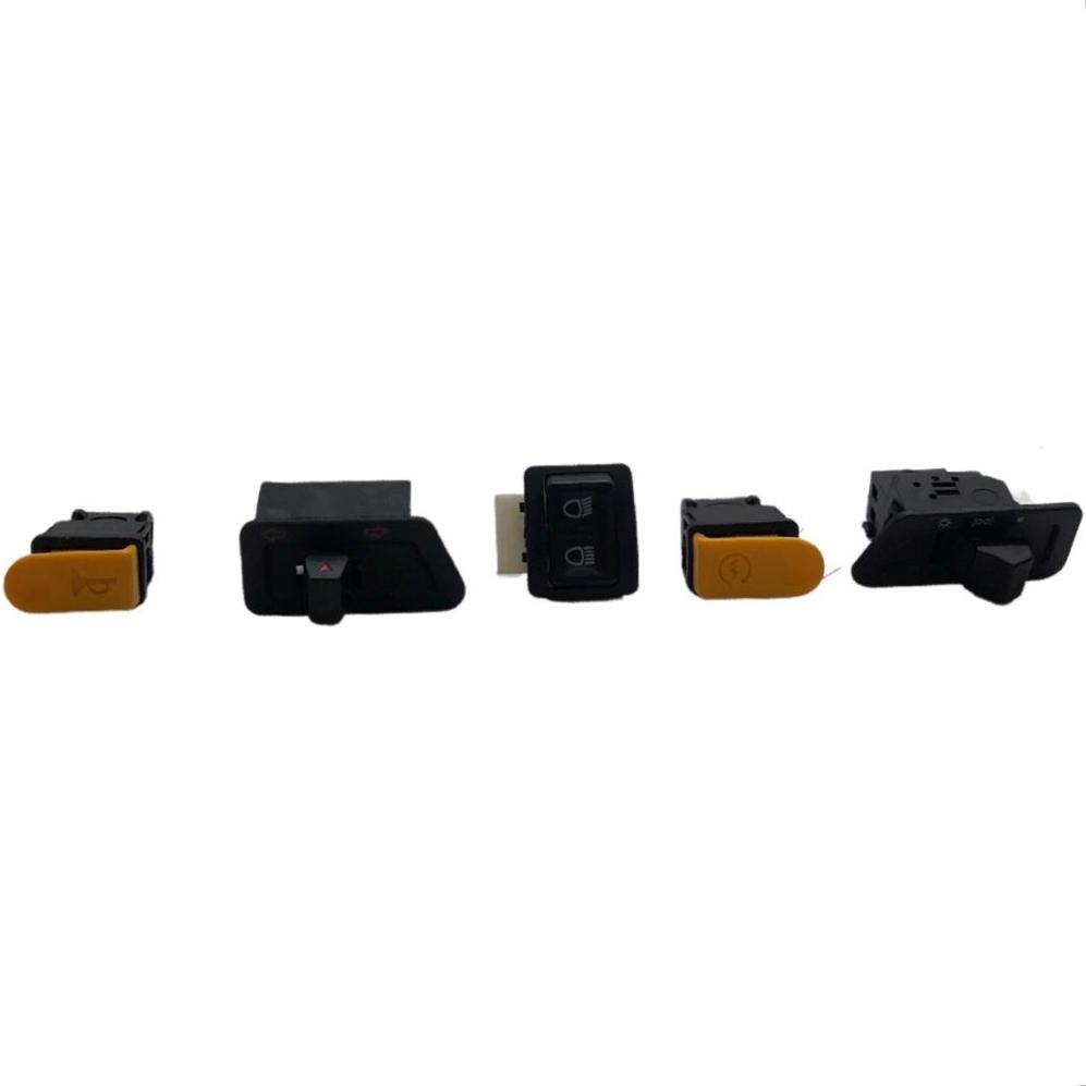 Kit C/5 Botoes Pisca/Farol/Partida/Alto/Buzina Traxx Moby 50