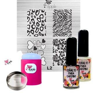 Kit Placas Carimbo Unhas Kit Iniciante Apipila Flores em Oferta na Shopee