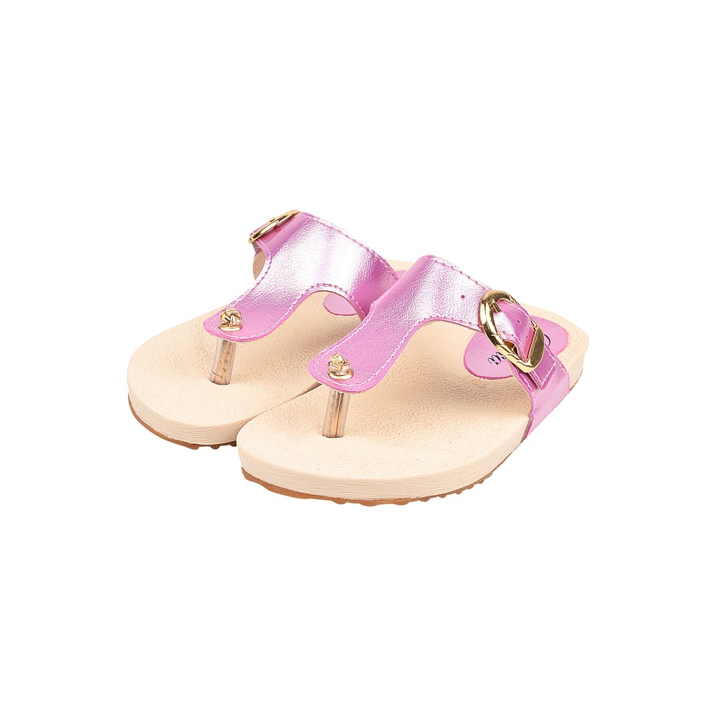 Sandália Birken Papete Plataforma Tratorada Macia Fivela Metalizado Pink