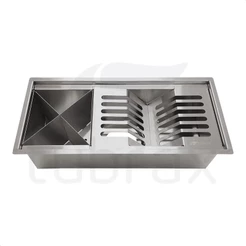 Calha Canal Organizador Gourmet Úmida Escorredor Inox 37,5 X18 - Tubrax