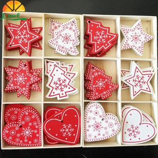 12 Pçs Ornamento Para Árvore De Natal De Madeira Natural De Ano Novo / Ornamento Para Pendurar / Presentes / Decoração De Natal / Rena / Neve