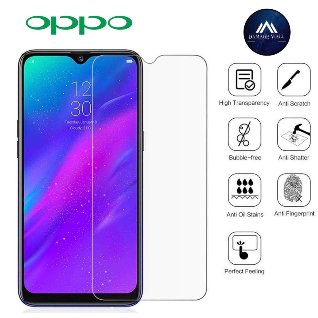 Oppo A1K/A3S/A5S/A31/A53/A15/A12E/A12/A7/A5 2020/A9 A57/A77/A37/A71/A83/R9S Vidro Temperado Transparente 9H De Alta Qual