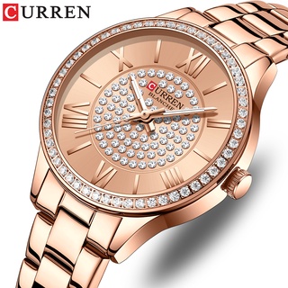 CURREN Relógio De Pulso Feminino Quartzo Aço Inoxidável À Prova D