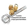 Kit 3 Caxixi, 3 Baquetas De Tucum, 3 Cordas - Rabo De Arraia