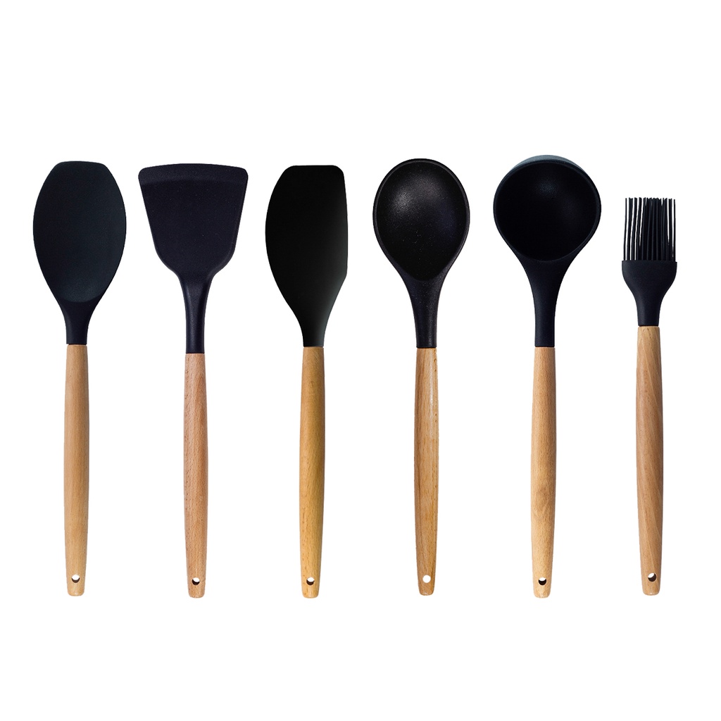 Conjunto Kit de Utensílios de Cozinha Silicone OIKOS - 6 Pçs - Home & Living