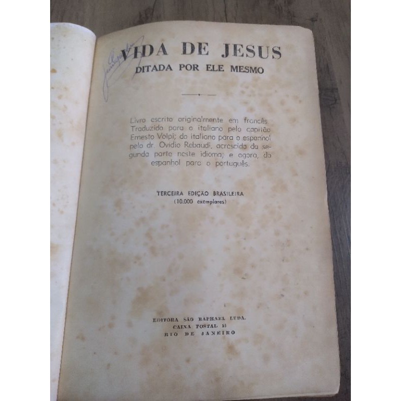 Vida de Jesus ditada por ele mesmo raridade