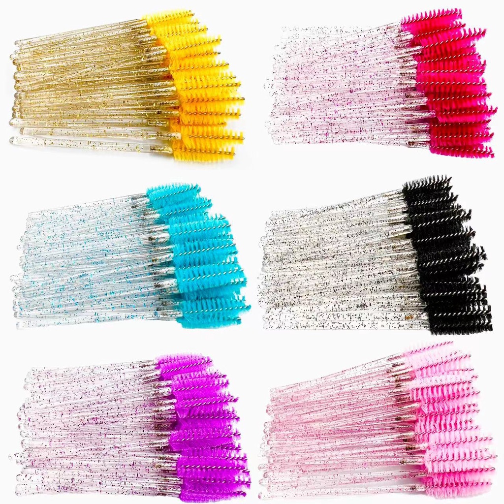 Kit 250 Escovinhas de Cílios Descartáveis (5 Pacotes com 50) | Cor Aleatória | Maquiagem Profissional