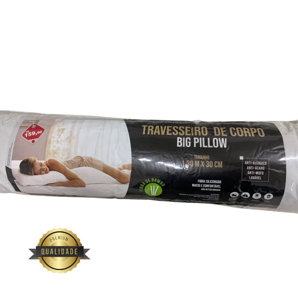 Travesseiro De Corpo inteiro Gigante/Grande Minhocão Big Pillow Fibra de Bambu Ecologico Xuxao Ricardao Grande Hug Antialérgico Macio 1,30 X 0,30
