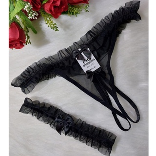 Calcinha Sexy De Tule Com Perneira Tanga Erotika Fio Dental Sensual Despedida de Solteira