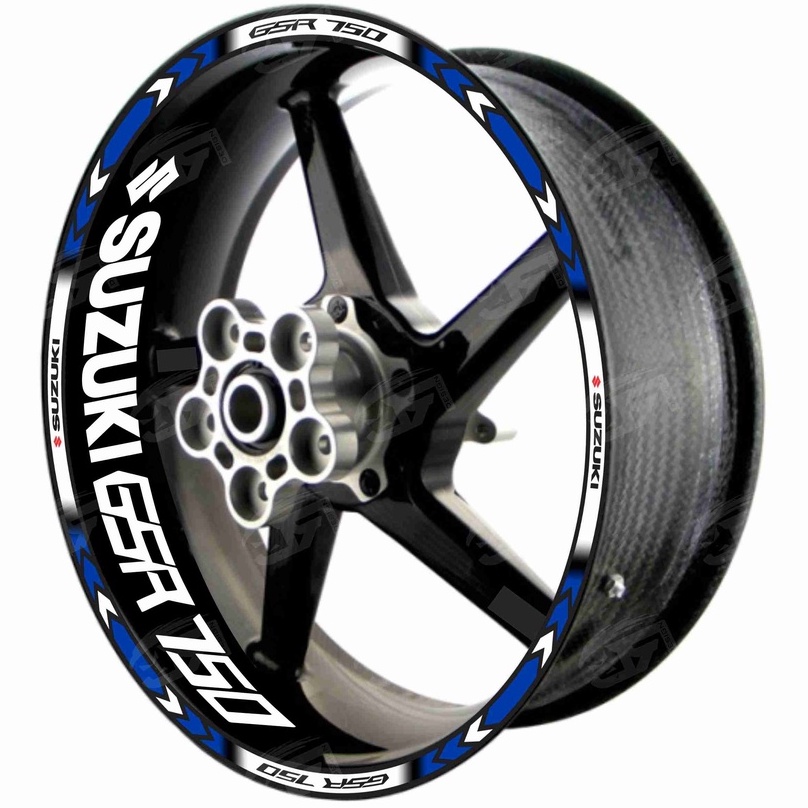 Adesivo Friso Refletivo Roda Moto Suzuki GSR 750 M01 azul