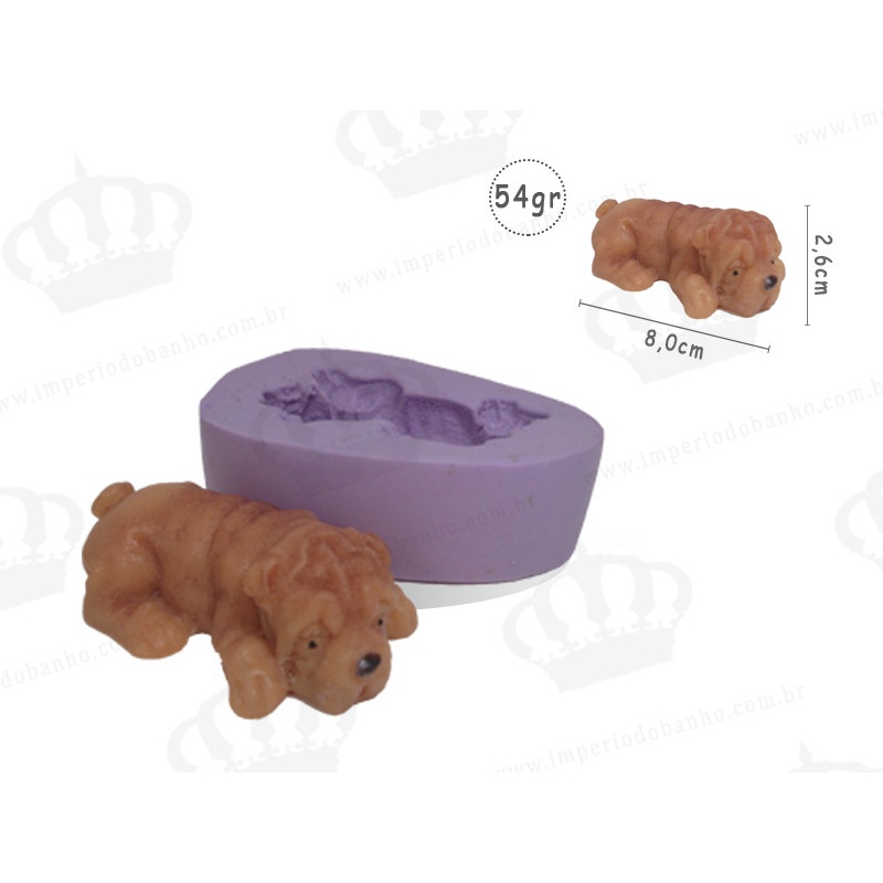 Forma de Silicone Cachorro Deitado Ib-806 / S-182 (Molde de Silicone para Sabonete)