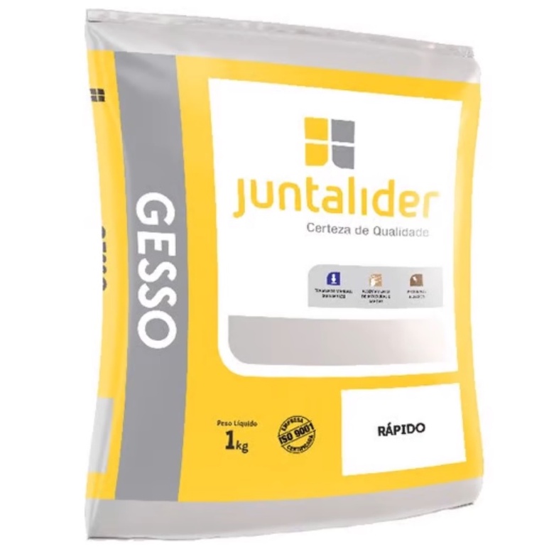 Gesso Rápido/Lento Branco 1kg Juntalider Para Reparos em Paredes e Tetos em Oferta na Shopee