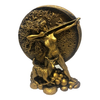 Estatueta  Deusa Grega Artemis Ou Diana Resina Wicca Bco
