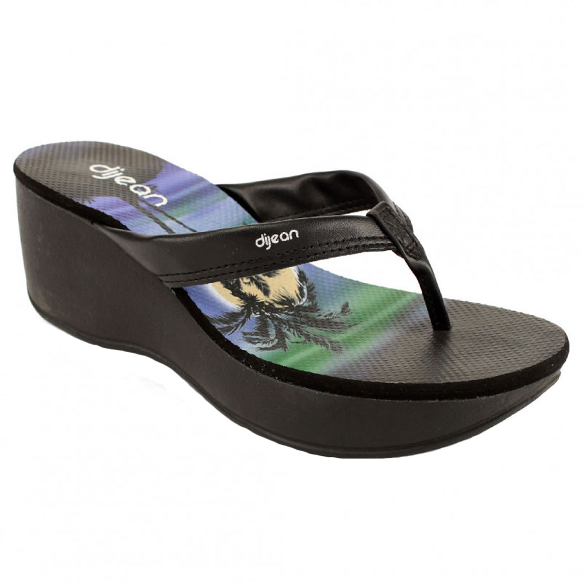 chinelo plataforma dijean preto