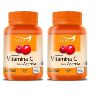 Kit com 2 Vitamina C a Base de Acerola 1 Cápsula ao dia Duom Com 60 Cápsulas