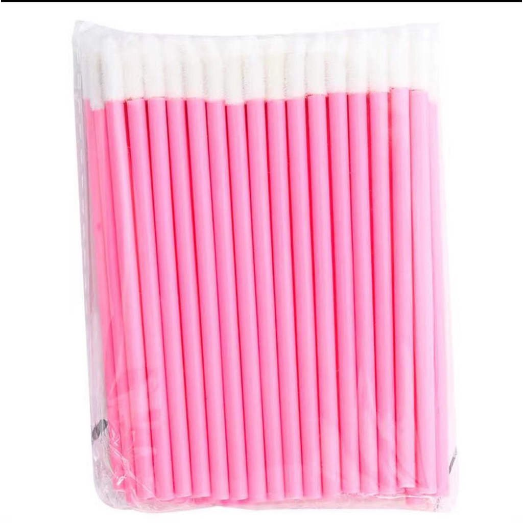 Kit 2 C/ 50 Pincel Aplicador De Gloss Lash Extensão Cílios