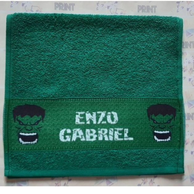 Toalhinha de Mão HULK Personalizada COM NOME [est.1] -  Toalha de Boca Criança #ZLprint - Toalhinha Infantil Heróis