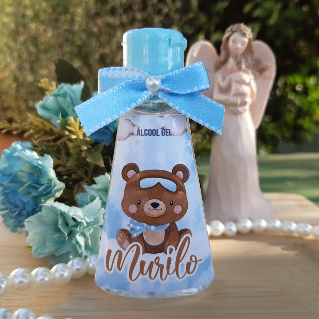 Lembrança Nascimento Álcool Gel 30 ml - Triangulo - kit 10 unidades