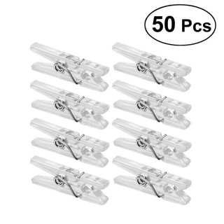 50 Unidades/Pacote Transparente Primavera Pendurado Clips/Pregadores De Roupas De Plástico/Mini Grampo De Papel Fotos Clip/Craft Decoração em Oferta na Shopee