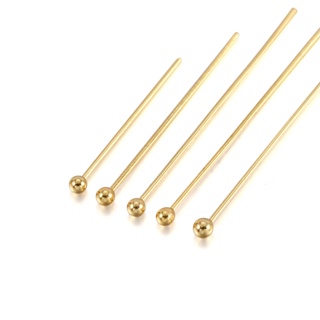 50pçs Alfinetes De Cabeça De Bola De Aço Inoxidável Dourado 20 25 30 35 40 45mm Pino De 45mm Acessórios Para Fabricação De Jóias DIY em Oferta na Shopee