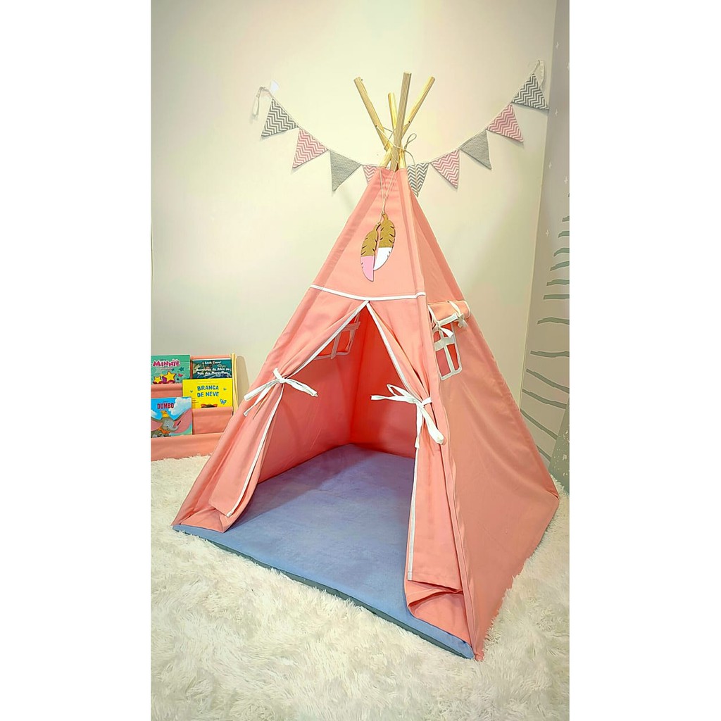 Cabana Infantil Barraca Tenda Com Colchonete e Almofadas