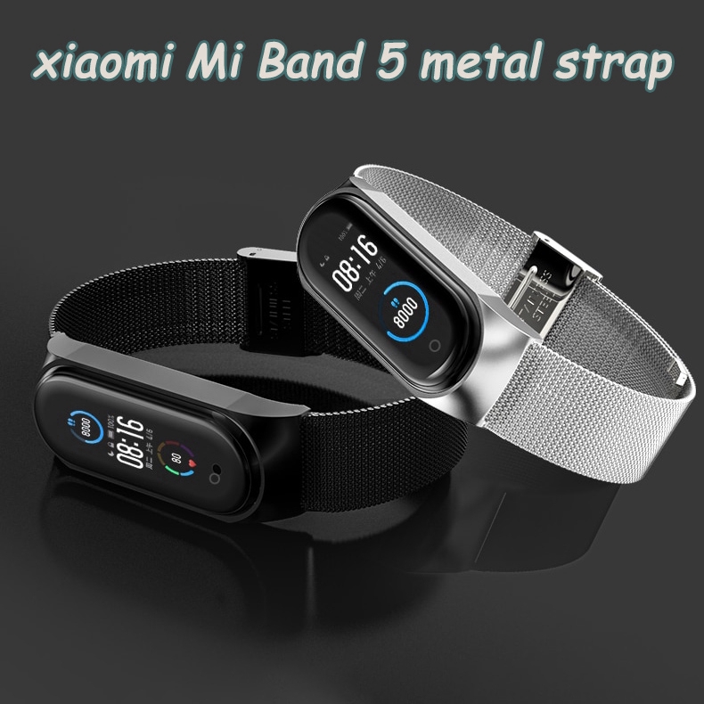 Xiaomi miband 6 4 3 2 Mi Band 5 Metal Bracelet Stainless Steel Watch Band Replacement Straps Wristband Fitness Tracker Accessories