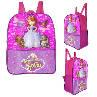 Mochila Escolar Infantil Pequena de Costas Princesinha Sofia