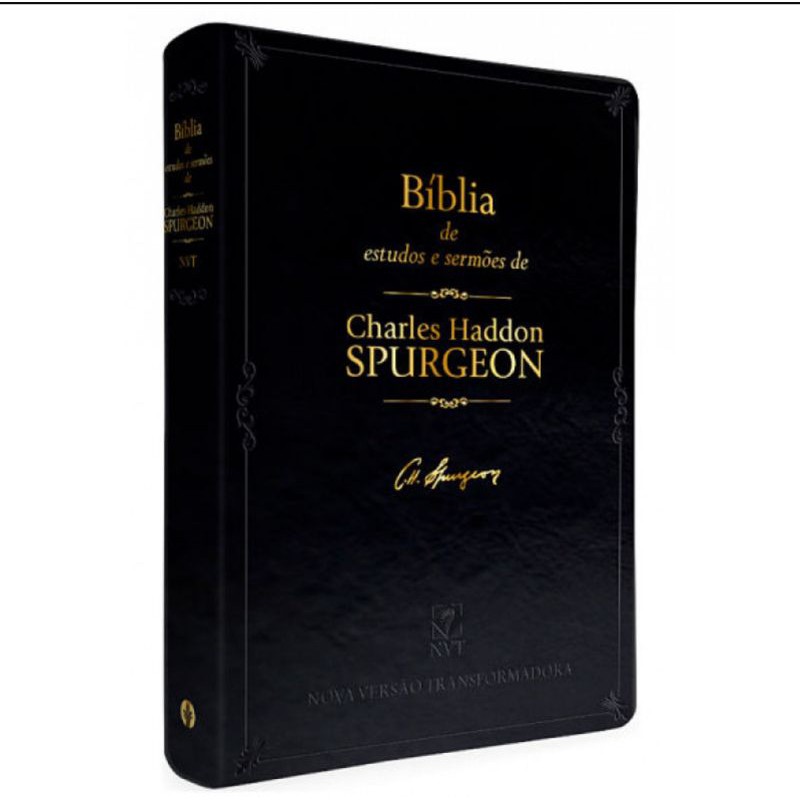 Bíblia de Estudo  NVT  Com Sermões de Spurgeon | Letra Grande | Com Caixa | Preta
