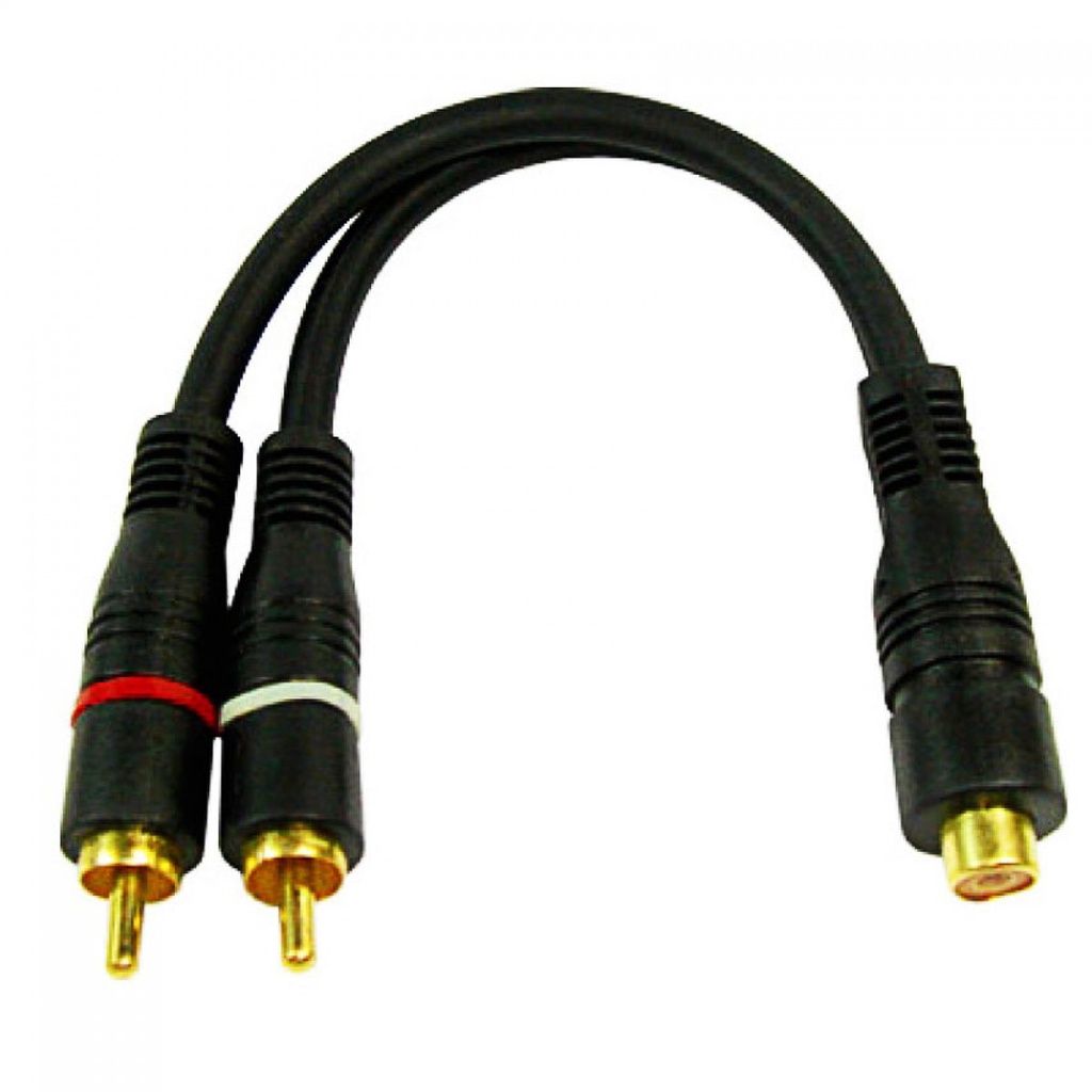 2 Cabos RCA Y 2M1F 2 Machos e 1 Fêmea Som automotivo Módulo Amplificador Semi Blindado Alta plug metal banhado a ouro