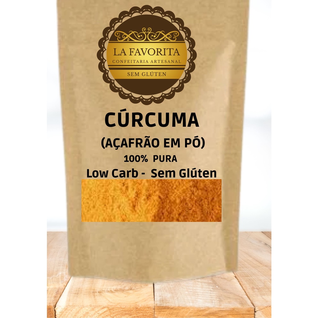 Cúrcuma Açafrão pó 100% pura 100g - 250g - 500g - Sem Glúten em Oferta na Shopee