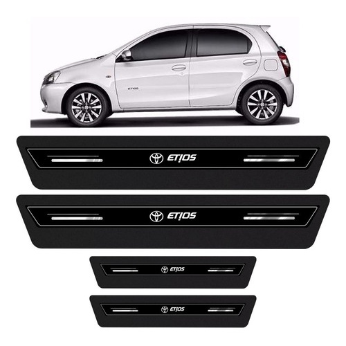 Soleira Protetora Porta Premium Etios Hatch E Sedan - Preto