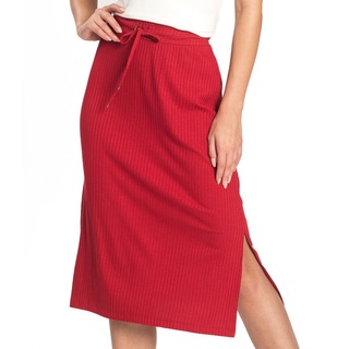 Saia Midi Canelada Basic Rovitex Vermelho