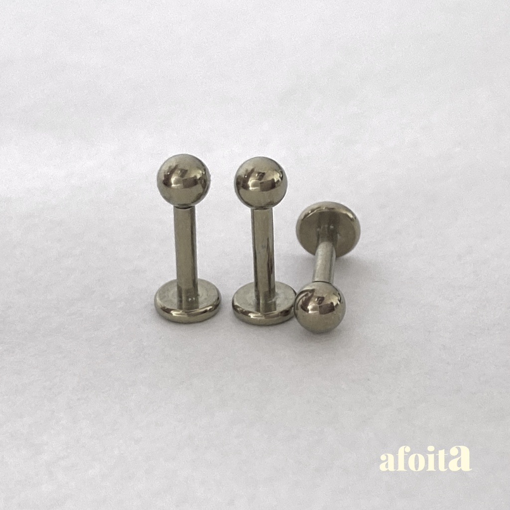 Piercing Bolinha 3mm em Titânio Prateado 100% Hipoalergênico (para tragus, helix, labret, lóbulo, conch, etc)