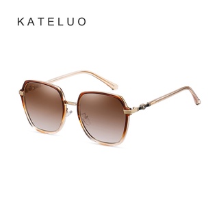 KATELUO Óculos de sol polarizados Caixa feminina Trendy Street Photo Óculos de sol TR90 Material A0707