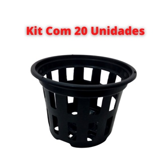20 Unidades Vaso Vazado Preto Plástico Redondo Para Vandas - Vasinho / Cestinha Para Orquídeas em Oferta na Shopee