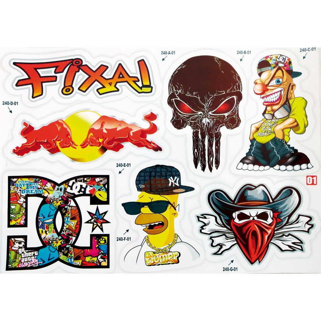 Adesivo para Moto Bike ou Carro colorido Fixa Homer Redbull