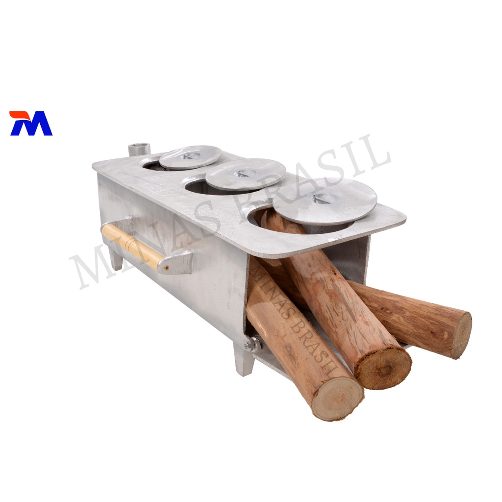 Fogão a Lenha Portátil Campeiro 3 Bocas Aluminio Fundido em Oferta na Shopee