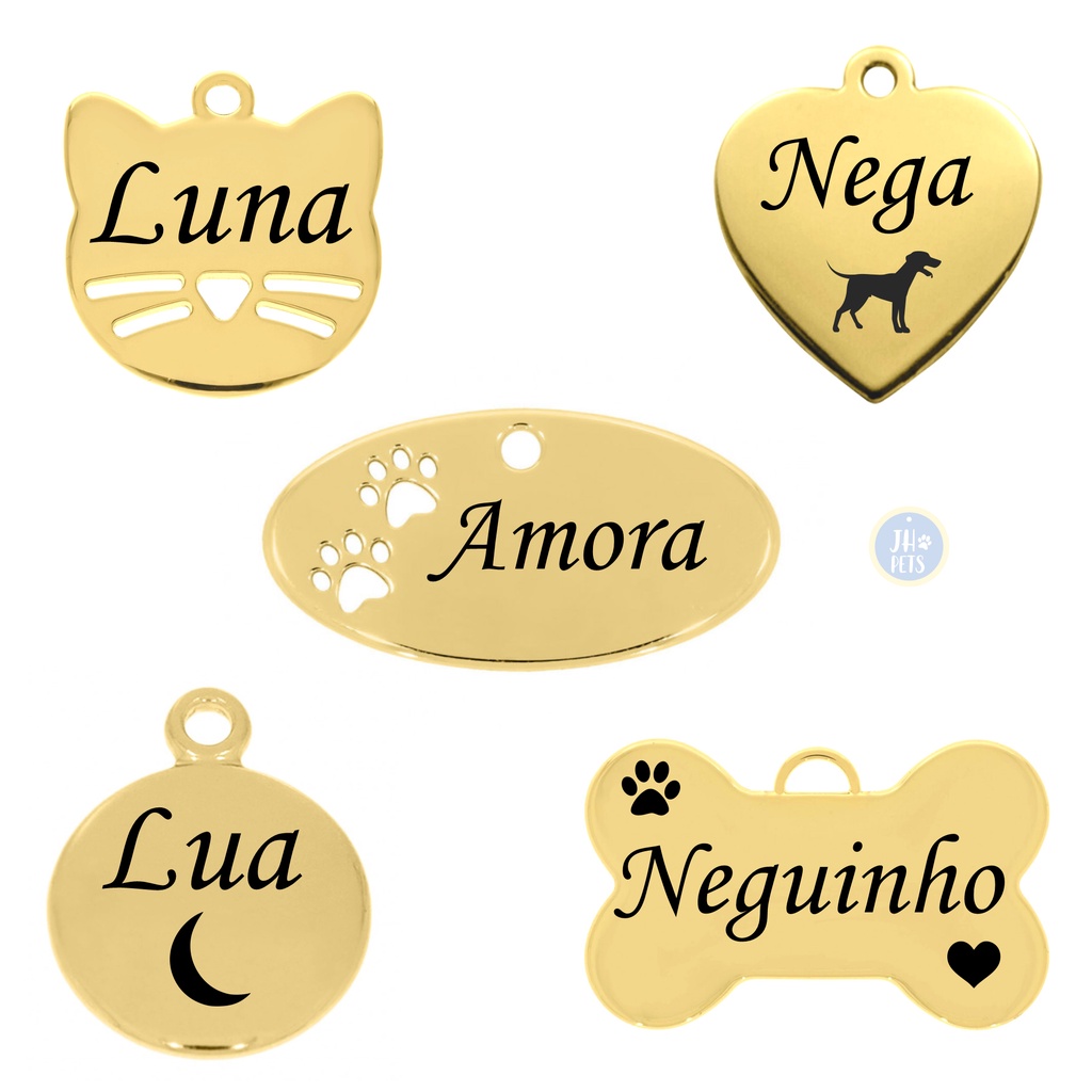 Placa pingente De Identificação pet Nome E Telefone Gravação Grátis em Oferta na Shopee