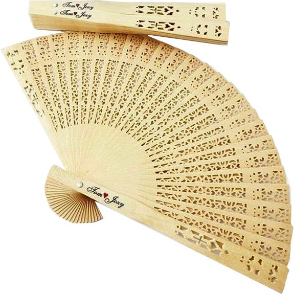 Kit 30 a 100 Leques De Madeira Oriental Lembrançinha De Festas