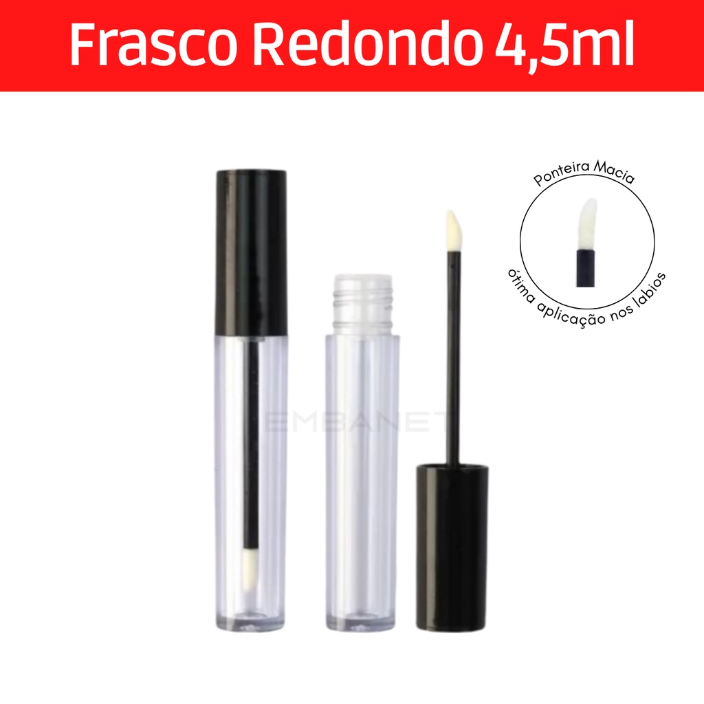Batom Liquido Vazio Frasco 4,5ml Embalagem Maquiagem 25 unds