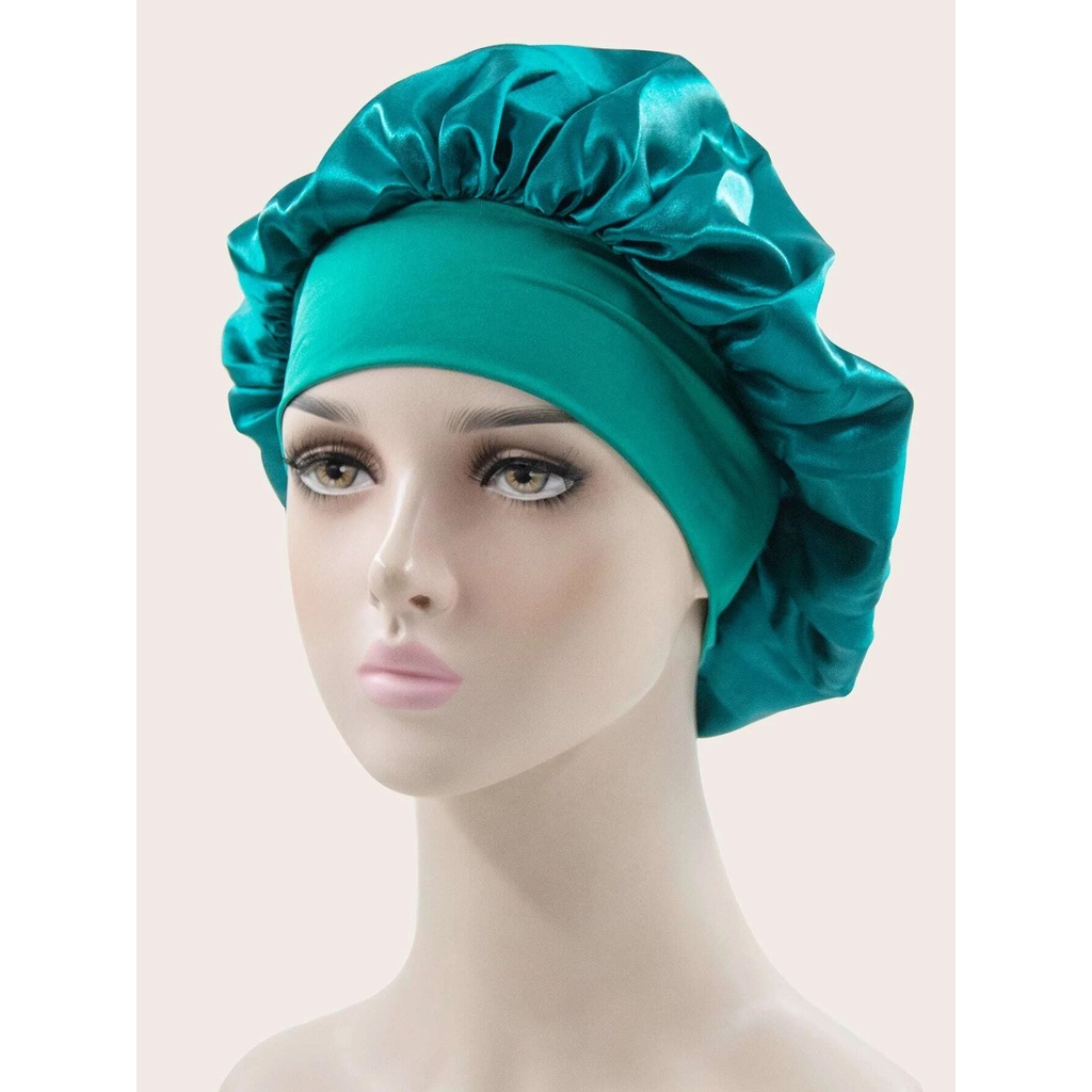 Touca de Cetim Antifrizz - VERDE ÁGUA - Tratamento Capilar Sono de Beleza