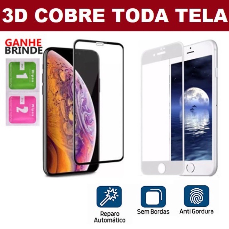 Pelicula De Vidro 3d Samsung Galaxy A01, A10s, A10, A51, A20, A20s, A50s, A30s, A31, A30, A21, A21s, A70, A71, A01 Core - Cobre a Tela Inteira