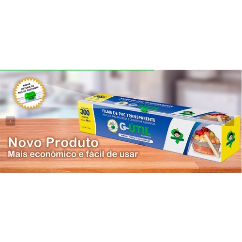 Kit 2 Filme Plástico Pvc Comercio 28x300 C/ Trilho Cortador