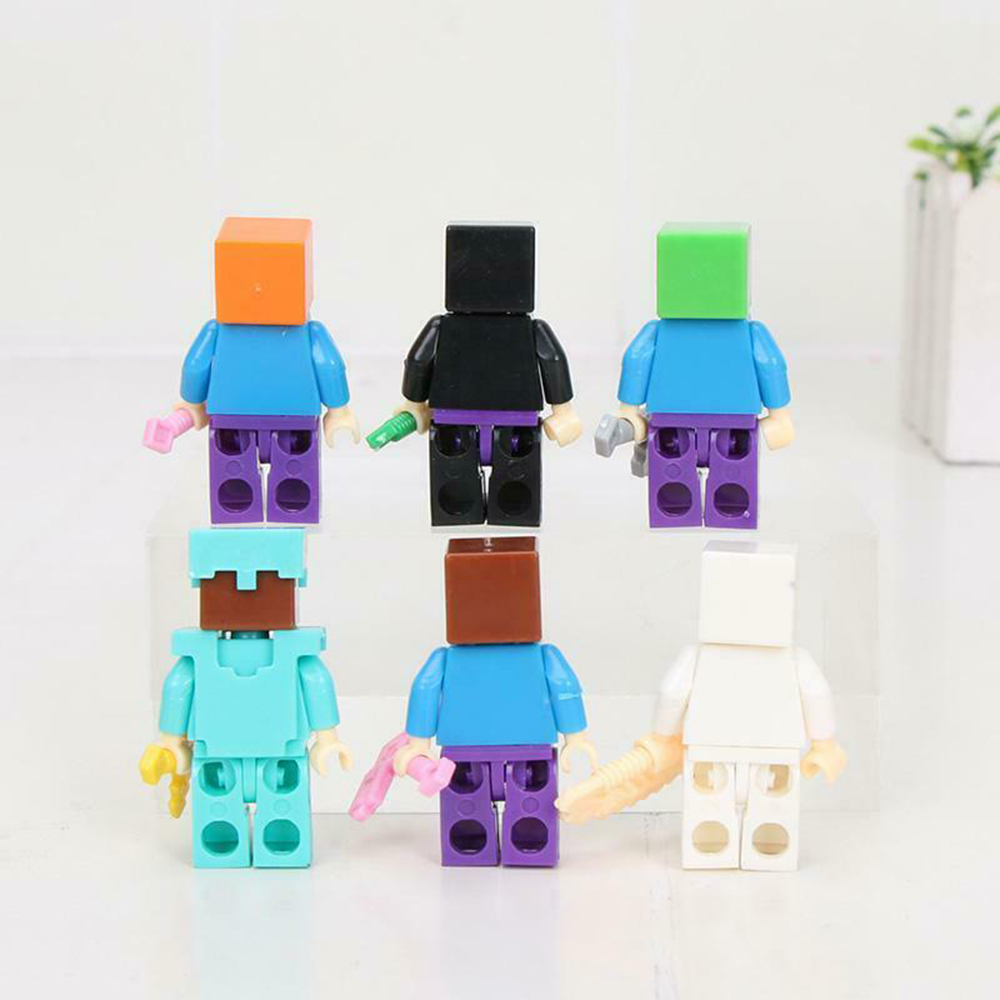 Minecraft Blocks Figures Fit Building Characters Lego  My World 6Pcs UK Toy 