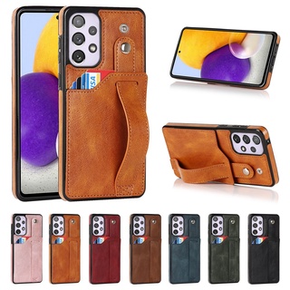 Capa Carteira De Couro Com Porta Cartão Para Samsung Galaxy A52 A52S 5G/A53 A72 4G A73 A82 5G Negócios Pulseira Invólucro
