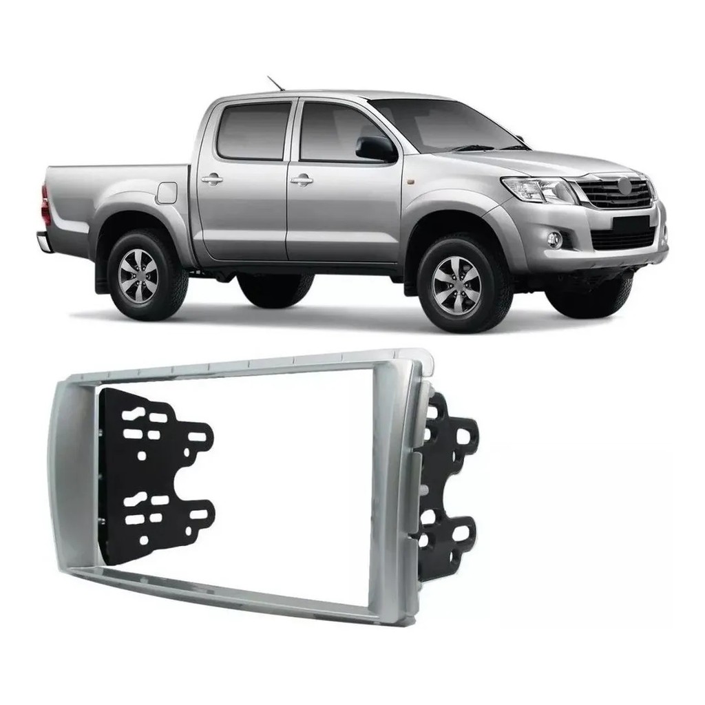 Moldura Painel 2 Din 2din Hilux 2012 2013 2014 2015 Prata em Oferta na Shopee