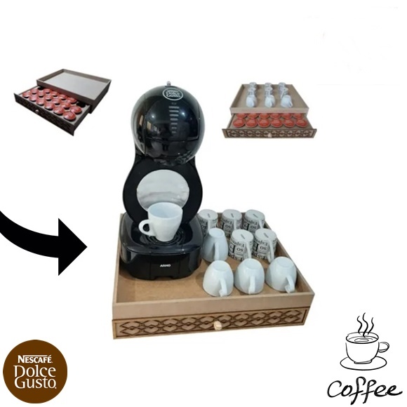 Porta Cápsulas Dolce Gusto em MDF – Para 30 Cápsulas | Organização com Estilo