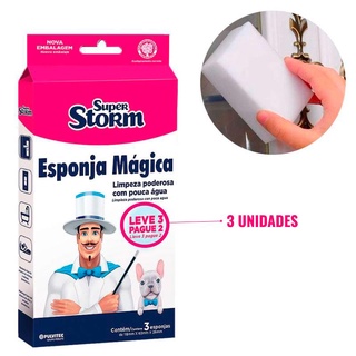 Esponja Mágica Com 3 Unidades Super Storm FM004 PULVITEC