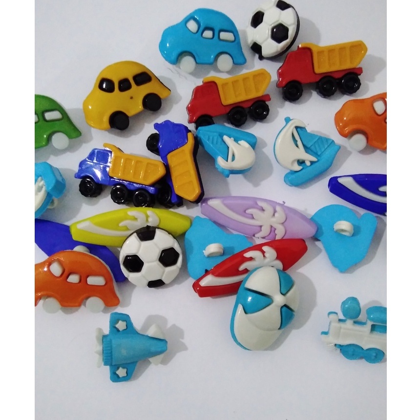 Botão infantil tema menino - 12 unidades mix de botões em Oferta na Shopee