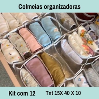 Organizador Colmeia para Body bebê kit com 12 unidades (tamanho 15X40X10) em Oferta na Shopee